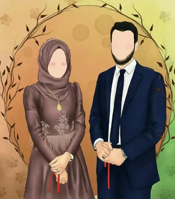 Иллюстрация милая счастливая мусульманская семья | Премиум векторы