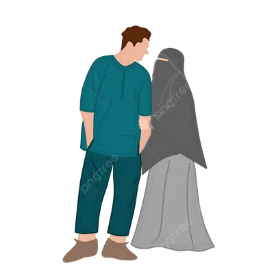 Иллюстрация мусульманской влюбленной пары PNG , никаб, девочка, человек PNG  картинки и пнг PSD рисунок для бесплатной загрузки