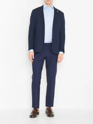 Sartoria Latorre пиджак из шерсти синий мужской 133254 — Мужские пиджаки в  интернет-магазине Domino