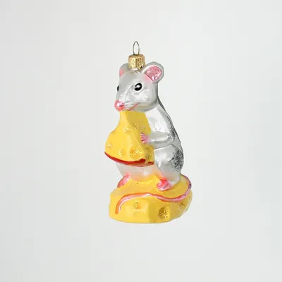 Мышка с сыром - ёлочная игрушка 🎄: цены, характеристики, фото