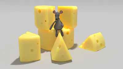 ArtStation - Mouse with cheese / Мышка и сыр