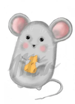 Мышка с сыром в стиле 2D на Illustrators.ru