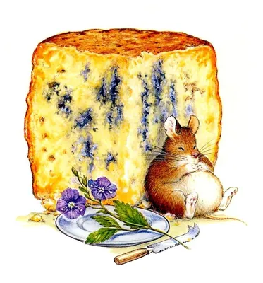 Фото Мышка с кусочком сыр в в форме сердечка