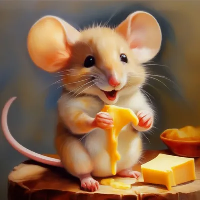 Мышка и сыр - Мышки. Распечатать или скачать раскраску бесплатно