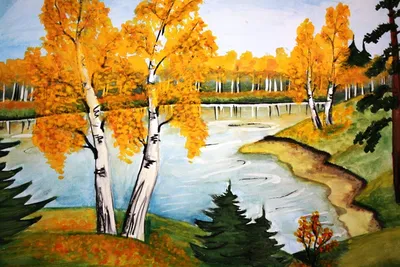 Нарисованные рисунки осень - 69 фото