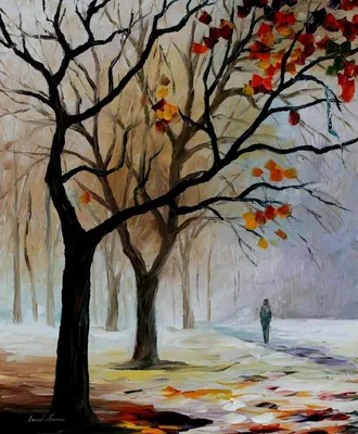 Осень со снегом рисунок - 76 фото