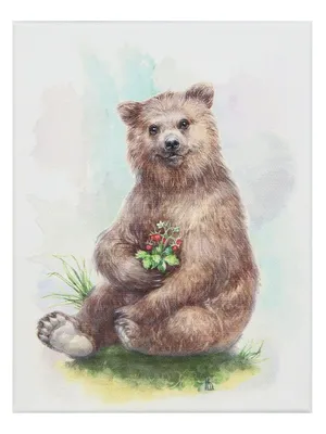 Бурый медведь нарисованный с Illuastration Aquarelle метода акварели  Иллюстрация штока - иллюстрации насчитывающей родитель, шарж: 96257268