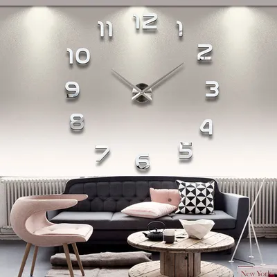 Часы настенные аппликация , диаметр 50-70 см, интерьерные, серебро - купить  по низкой цене в интернет-магазине OZON (590837100)