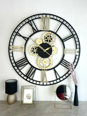 Часы настенные бесшумные большие в гостиную / Интерьерные, стильные,  простые - купить по низкой цене в интернет-магазине OZON (1286971095)