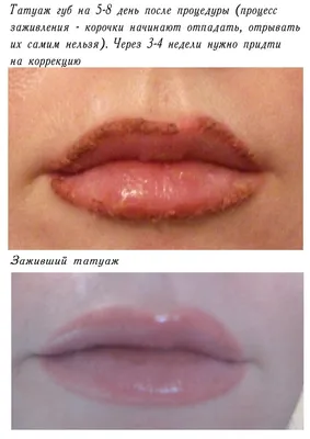 Фотоотчет: натуральный татуаж губ до и после
