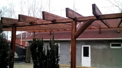 деревянный навес 10х10м своими силами - YouTube