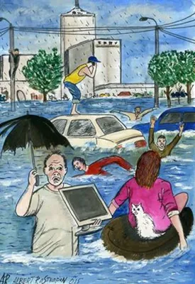 Рисунок на тему наводнение - 47 фото