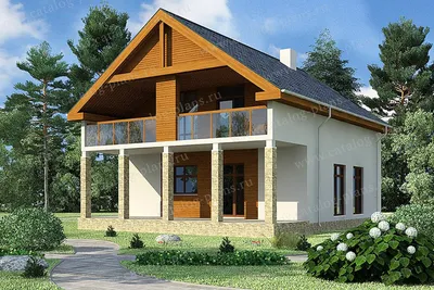 Дом с мансардой, террасой и балконами Vg1090 в Латвии