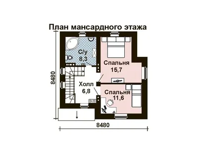 Небольшой дом с 2 спальнями №172 - АРХИПРОЕКТ.РФ