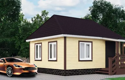 Одноэтажный дом Новосиб мини 122м2 от 3 750 000 рублей купить в Урал  Фахверк в Челябинске