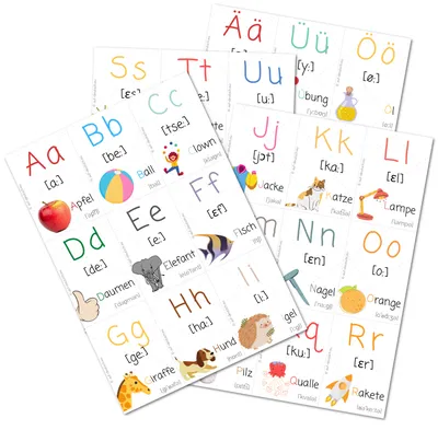 Карточки: немецкий алфавит для распечатки | Карточки с буквами