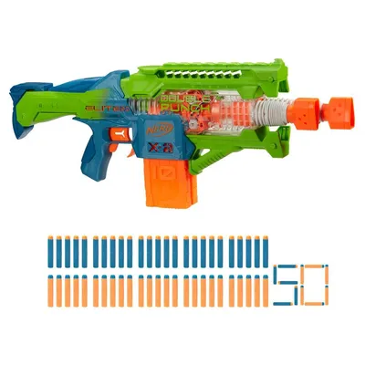 Nerf Elite 2.0 Double Punch Dart Blaster, 50 Nerf Elite Darts, 2x 10-Dart  Clips, Motorized Nerf Blaster, Ages 8+ - Nerf