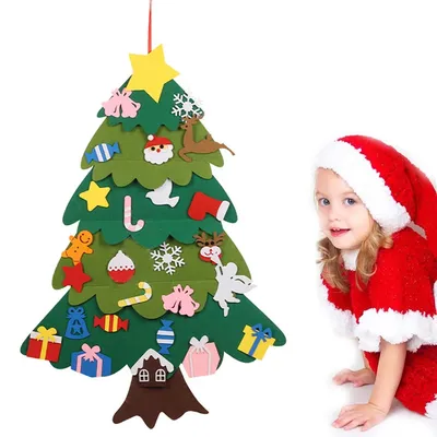 Рождественская елка из фетра своими руками, рождественские украшения для  дома Navidad, 2022, новогодние рождественские украшения, Санта-Клаус,  рождественские подарки для детей – лучшие товары в онлайн-магазине Джум Гик