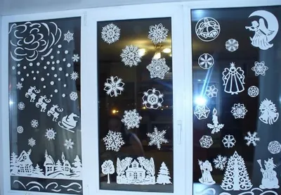 Наклейки на окна новогодние \" Белки \" украшения на Новый год купить по  выгодной цене в интернет-магазине OZON (348378242)