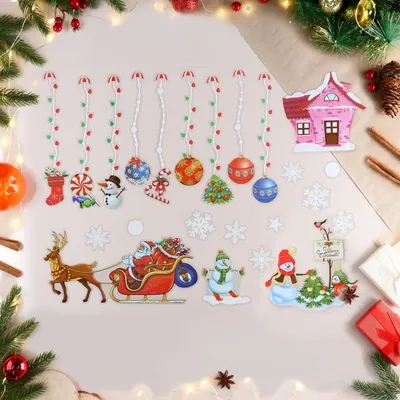 Новогодние украшения на окна \"Дед Мороз и Снегурочка\" – купить по цене: 87  руб. в интернет-магазине УчМаг