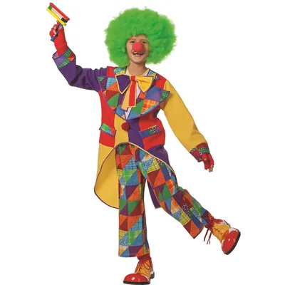 Изображение клоуна в костюме на новогоднюю тему в высоком разрешении