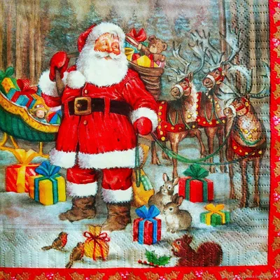 Рисовая бумага для декупажа А4 ультратонкая салфетка 0187 Новый Год Дед  Мороз зима ёлка Санта винтаж крафт DIY | AliExpress