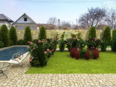 Дизайн двора частного дома — заказать ландшафтный дизайн проект во дворе |  Цена | Киев, Бровары, Борисполь, Ирпень