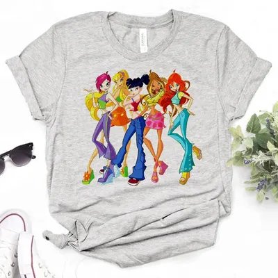 Женские футболки винкс, дизайнерская уличная одежда, футболка с мангой,  забавная Одежда для девочек | AliExpress
