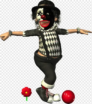 Фотография клоуна в костюме с пятнами