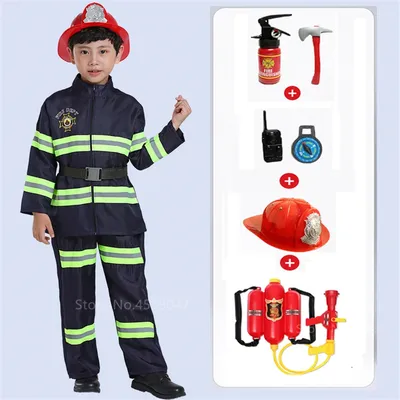Детский костюм пожарного на Хэллоуин, косплей, униформа полицейского на  день детей, игрушечный набор, автомобиль для маленьких девочек и мальчиков,  модный подарок, пожарный | AliExpress