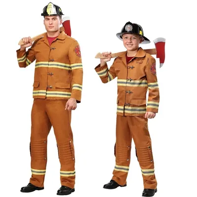 Костюм пожарного для детей и взрослых, униформа пожарного на Хэллоуин |  AliExpress
