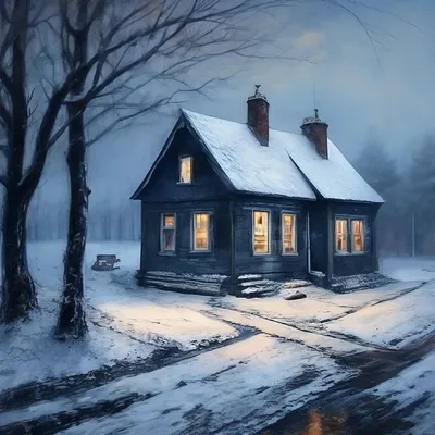Зима, холода, одинокие дома...» — создано в Шедевруме