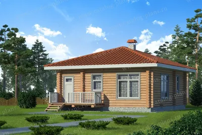 Проект одноэтажного деревянного дома № 13-62 в скандинавском стиле |  каталог Проекты коттеджей