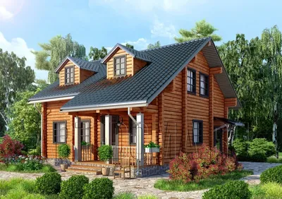 Проект одноэтажного дома из деревянного каркаса в финском стиле