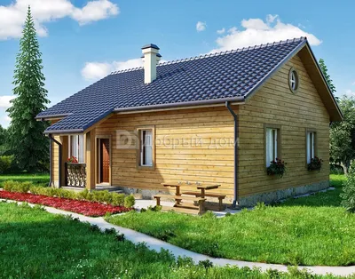 Деревянные одноэтажные дома из бревен: фото цены | Шале | Бревнышкомск в  Москве (Избу-беру)