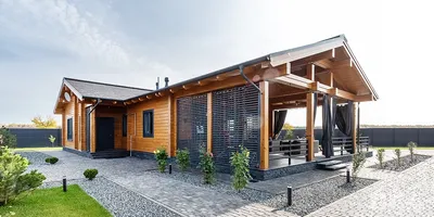 Проект одноэтажного дома с мансардой, террасой и верандой 04-58 🏠 |  СтройДизайн