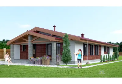 Проект одноэтажного дома с шатровой крышей УМБРА купить в Минске на сайте  domy.by