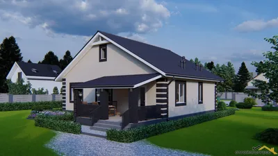 Проект одноэтажного дома с вальмовой крышей 00-80 🏠 | СтройДизайн