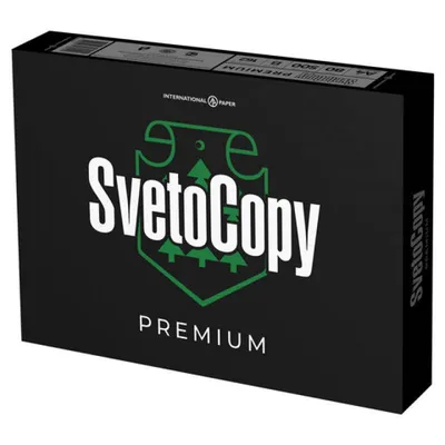 Бумага офисная SVETOCOPY PREMIUM, А4, 80г/м, 500л, марка В, International  Paper, белизна 162%