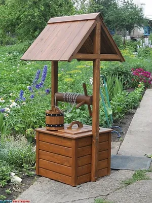 Water well house. Rustic ideas for the garden - YouTube