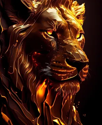 Огненный лев | Премиум Фото