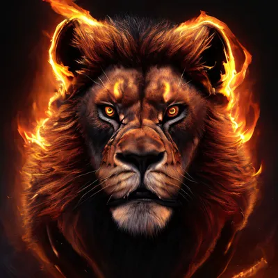 Картина “Огненный лев – 4” | PrintStorm
