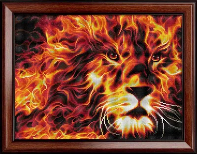 Огненный лев с открытой пастью — Картинки на аву