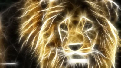 Фантастический огненный лев ревет цифровое произведение искусства | Премиум  Фото