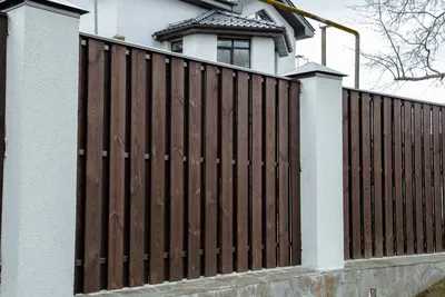 Забор в стиле лофт для загородного дома ПН-143 - купить в Москве, цена,  фото, отзывы, характеристики