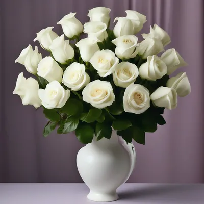 Купить букет из 55 белых роз. Купить огромный букет из белых роз с  доставкой.