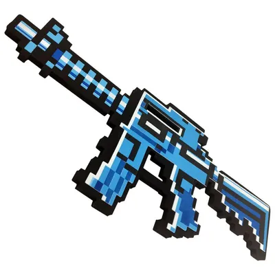 Оружие Майнкрафт (Minecraft) / Пиксельный автомат М4 8Бит синий, 39 см -  купить с доставкой по выгодным ценам в интернет-магазине OZON (734555283)