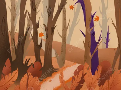 Мультяшный лес осень дизайн фона, мультипликация, простой, лес фон картинки  и Фото для бесплатной загрузки