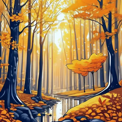 Осень Осень Мультяшный Пейзаж Фон Векторная Графика — стоковая векторная  графика и другие изображения на тему Осень - iStock