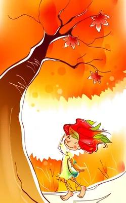 Симпатичный мультяшный осенний кленовый лист сезон фоновые обои Обои  Изображение для бесплатной загрузки - Pngtree